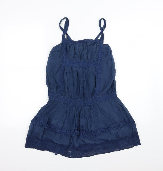 Nekane Womens Blue  Woven Basic Blouse Size S