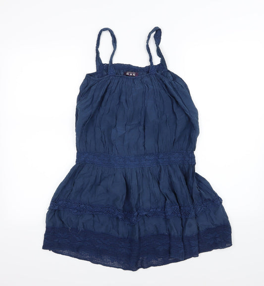 Nekane Womens Blue  Woven Basic Blouse Size S