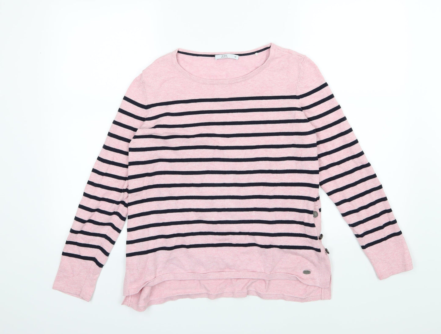 EDC Womens Pink Striped Knit Pullover Jumper Size M