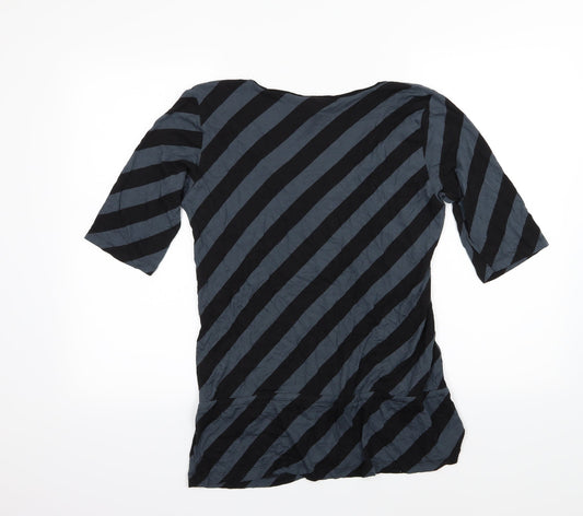 H&M Womens Blue Striped Jersey Basic T-Shirt Size L