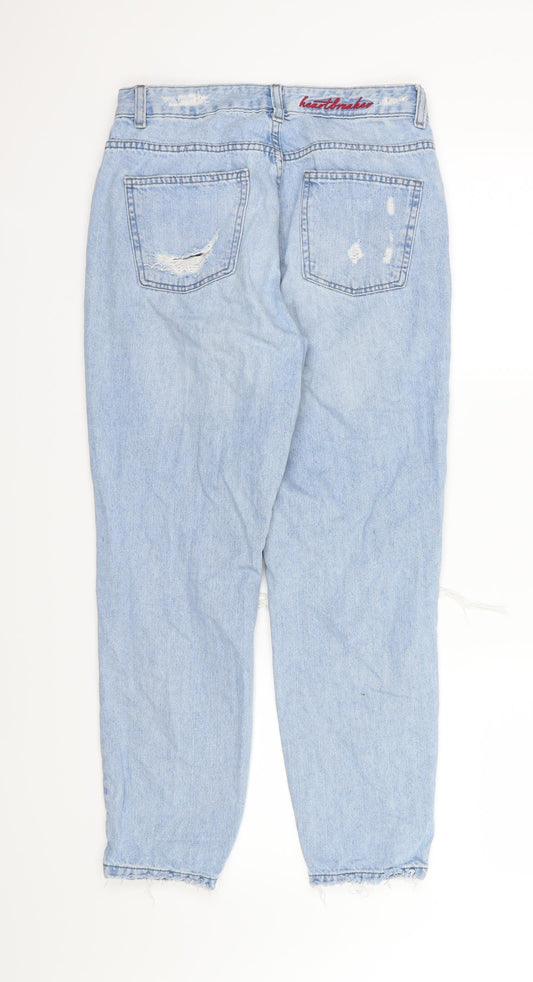 FB sister Womens Blue  Denim Tapered Jeans Size S L26 in - Girlfriend Fit