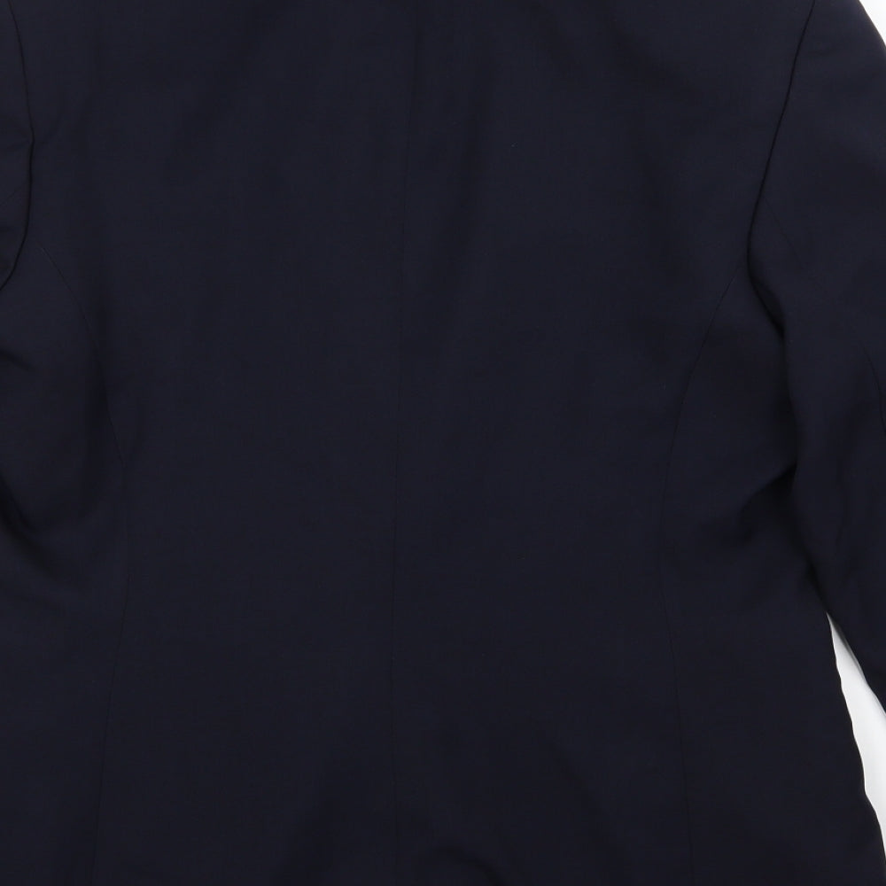 Tesco Womens Blue  Rayon Jacket Blazer Size 12  - Work Uniforn