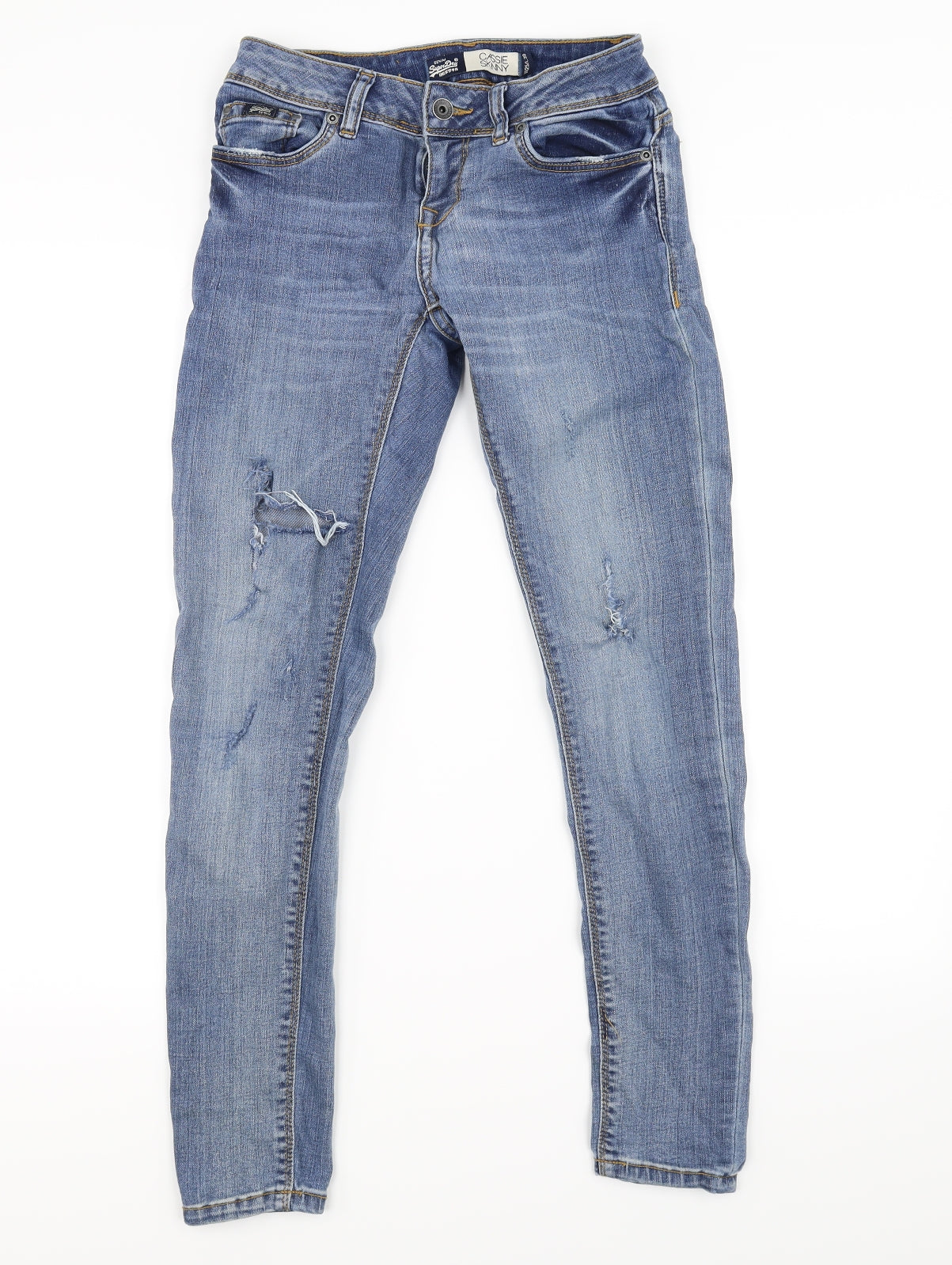 Super Dry Mens Blue  Denim Skinny Jeans Size 25 in L30 in