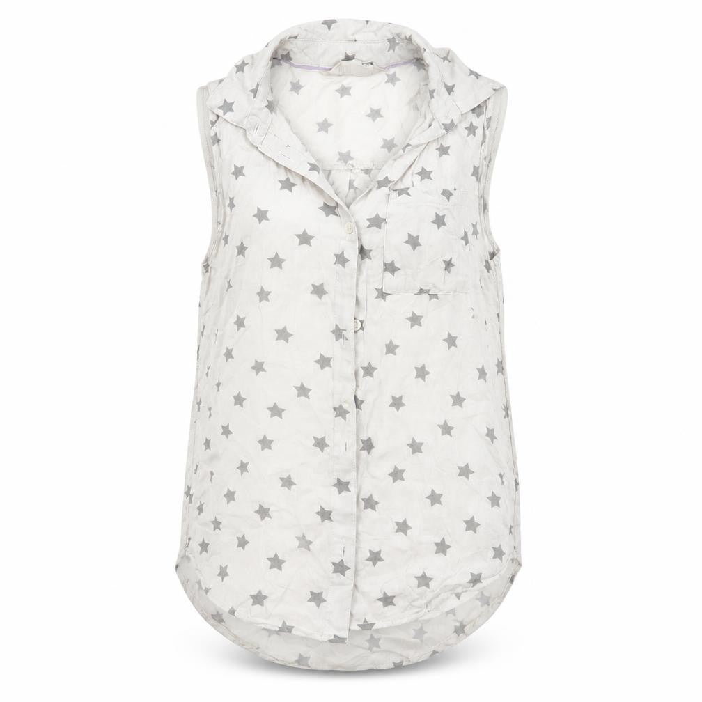 Front view of H&M girls’ white basic button-up, size 12, years
