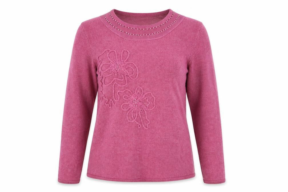 Front view of Fay Louise women’s purple jumper, size L
