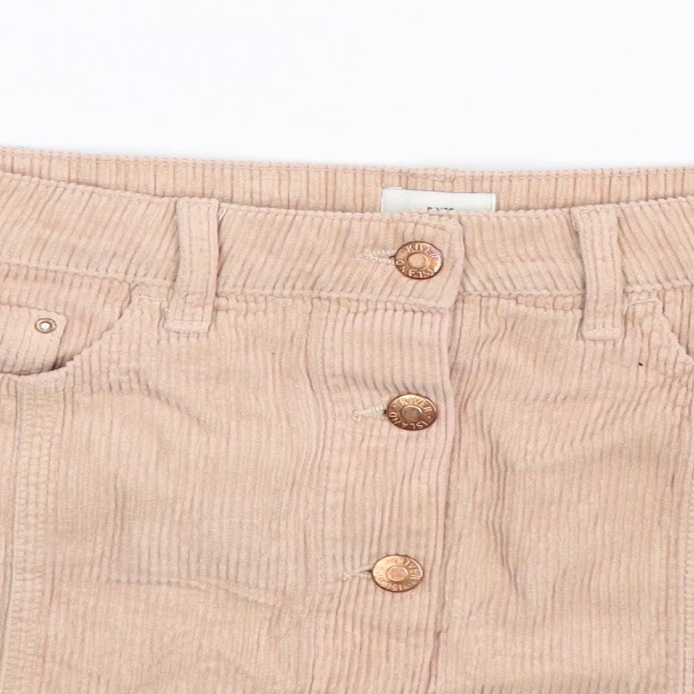 River Island Womens Beige  Corduroy A-Line Skirt Size 8