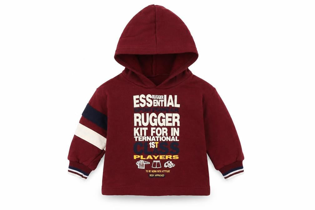 Front view of Merc boys’ brown jersey basic casual, size 12-18, months