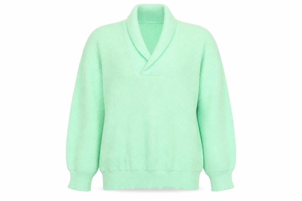 Front view of FROG women’s green knit jumper, size L