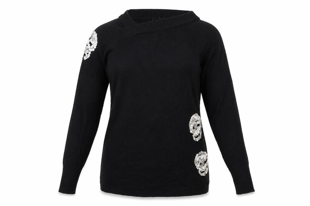 Front view of Cubus women’s black knit jumper, size M