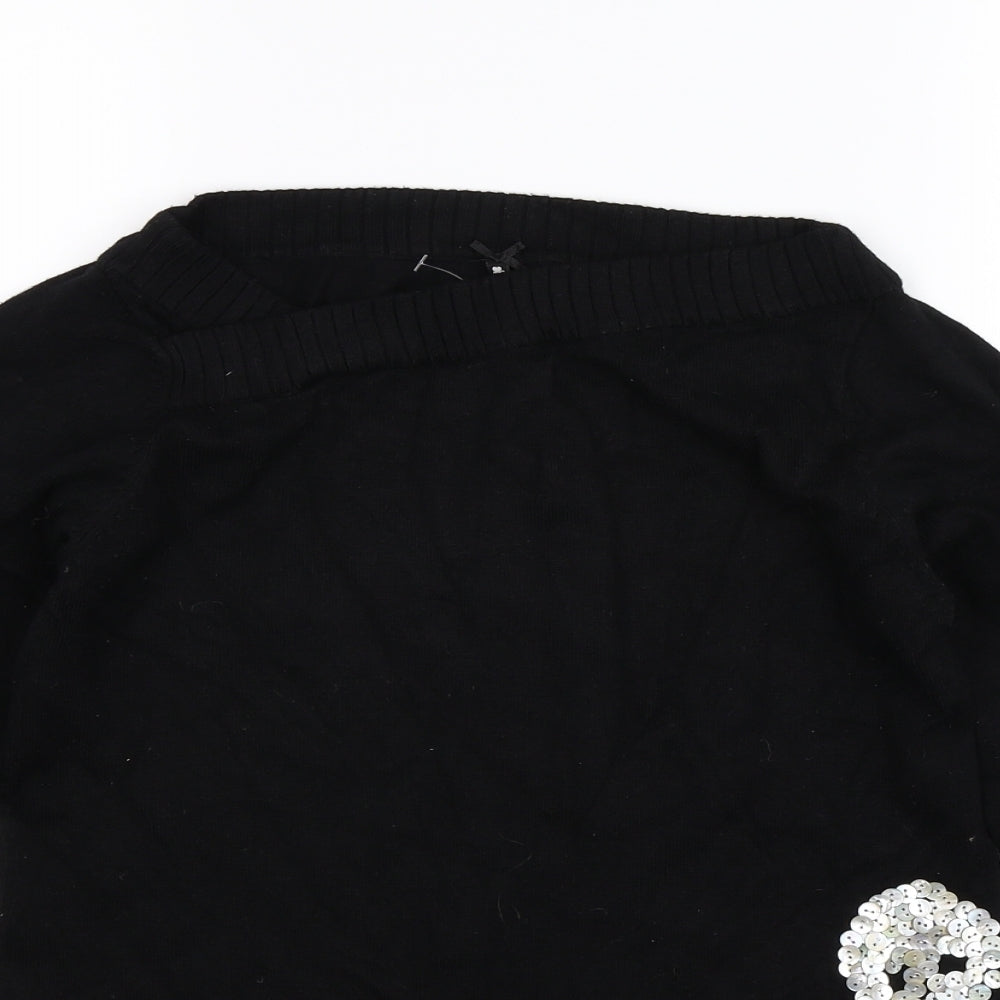 Cubus Womens Black  Knit Pullover Jumper Size M