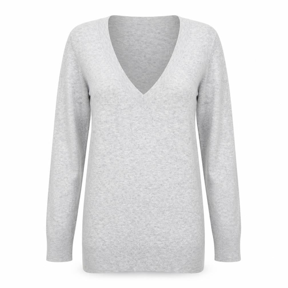 Front view of New Look women’s grey knit jumper, size UK 12