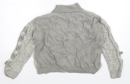 Papaya Womens Grey  Knit Pullover Jumper Size S