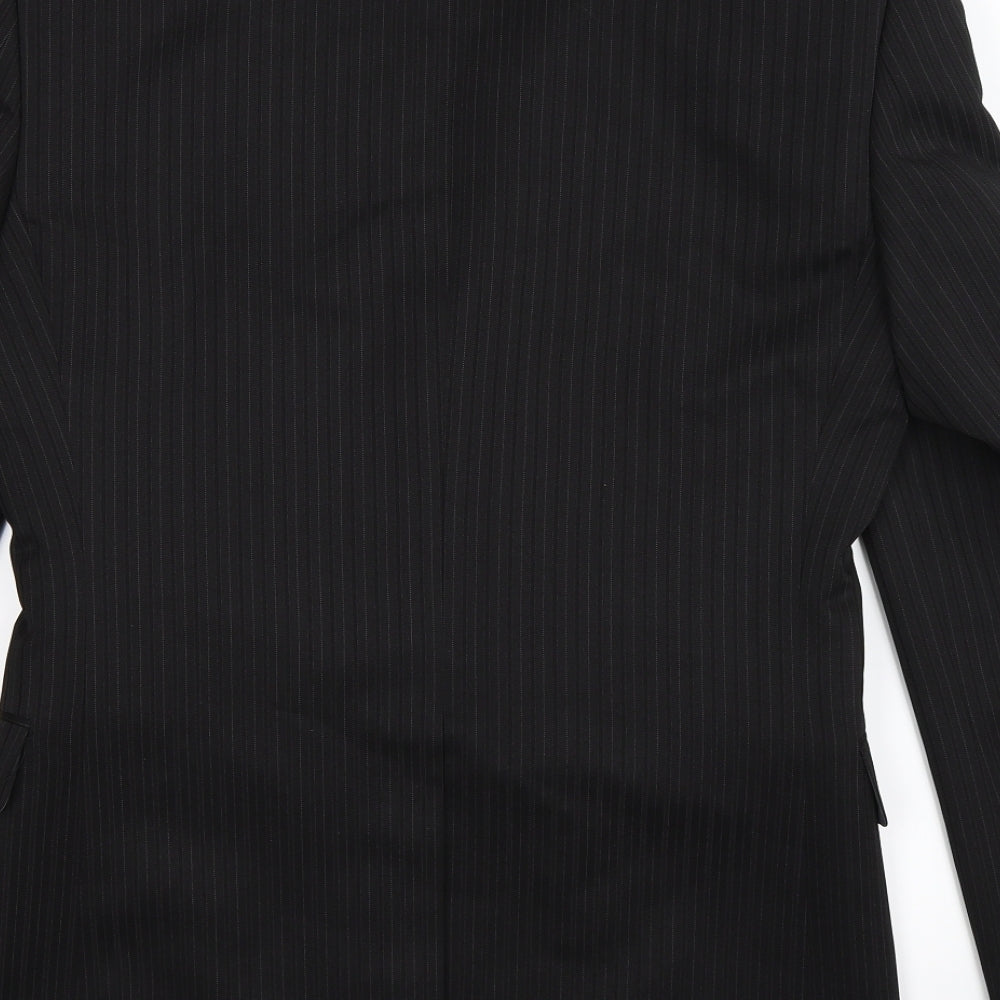 Taylor & Wright Mens Black Striped  Jacket Suit Jacket Size 36
