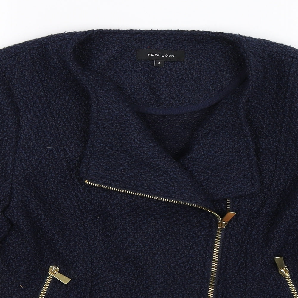 New Look Womens Blue  Knit Jacket Coatigan Size 8