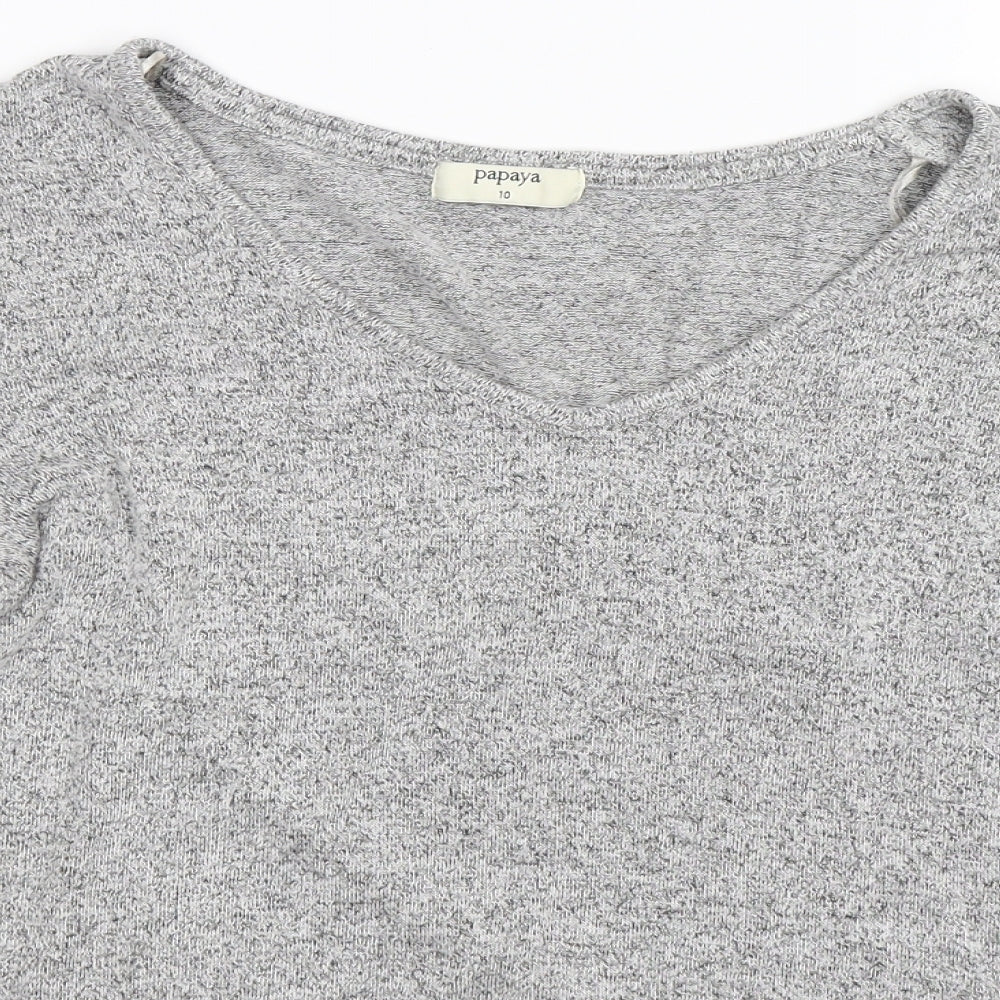 Papaya Womens Grey  Knit Pullover Jumper Size 10