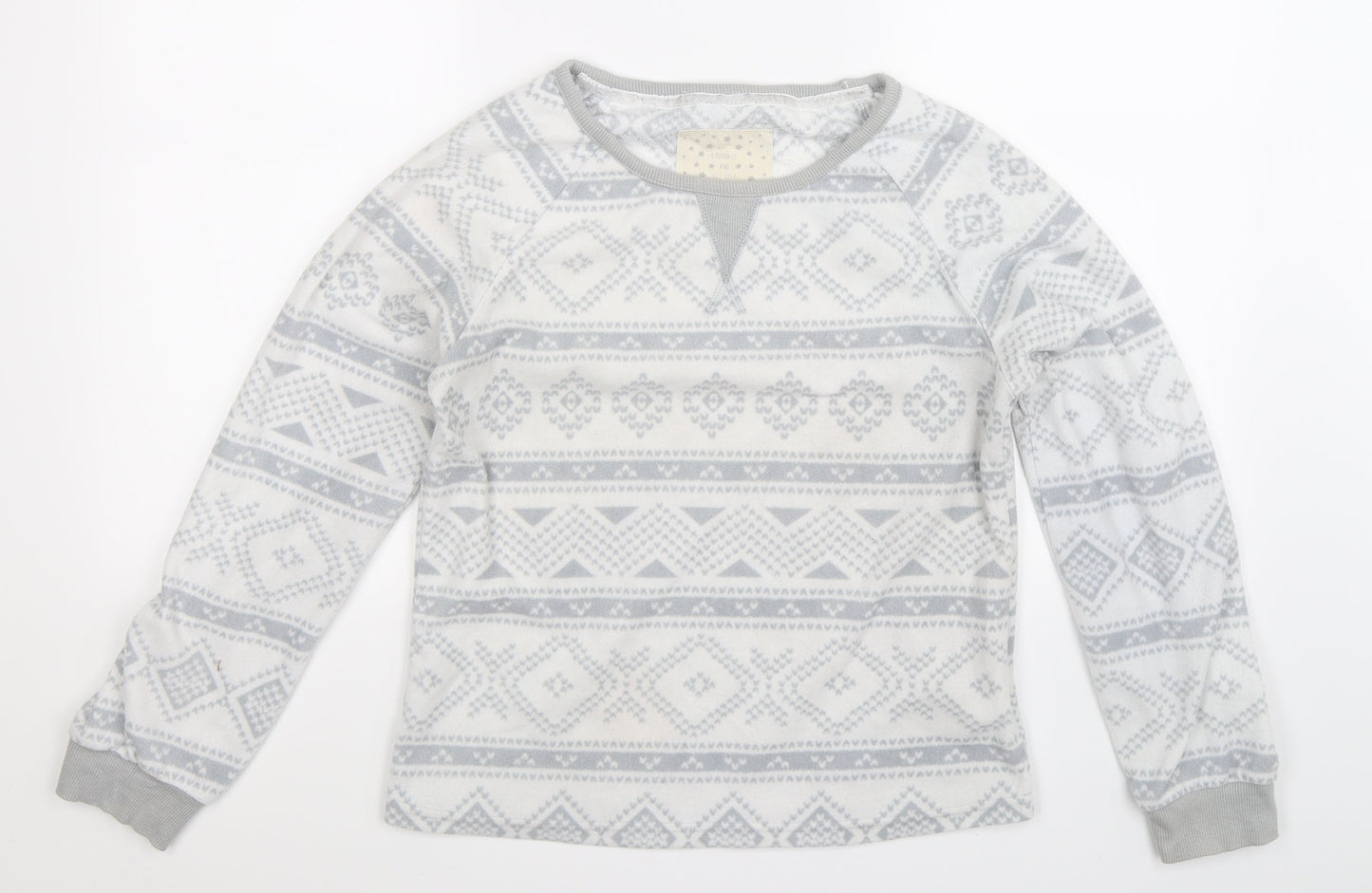 Debenhams Womens White Geometric  Top Pyjama Top Size 10