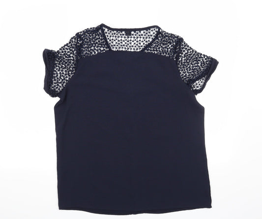 ESMARA Womens Blue   Basic Blouse Size 14