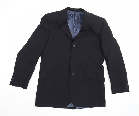 Preworn Mens Black  Rayon Jacket Suit Jacket Size 40