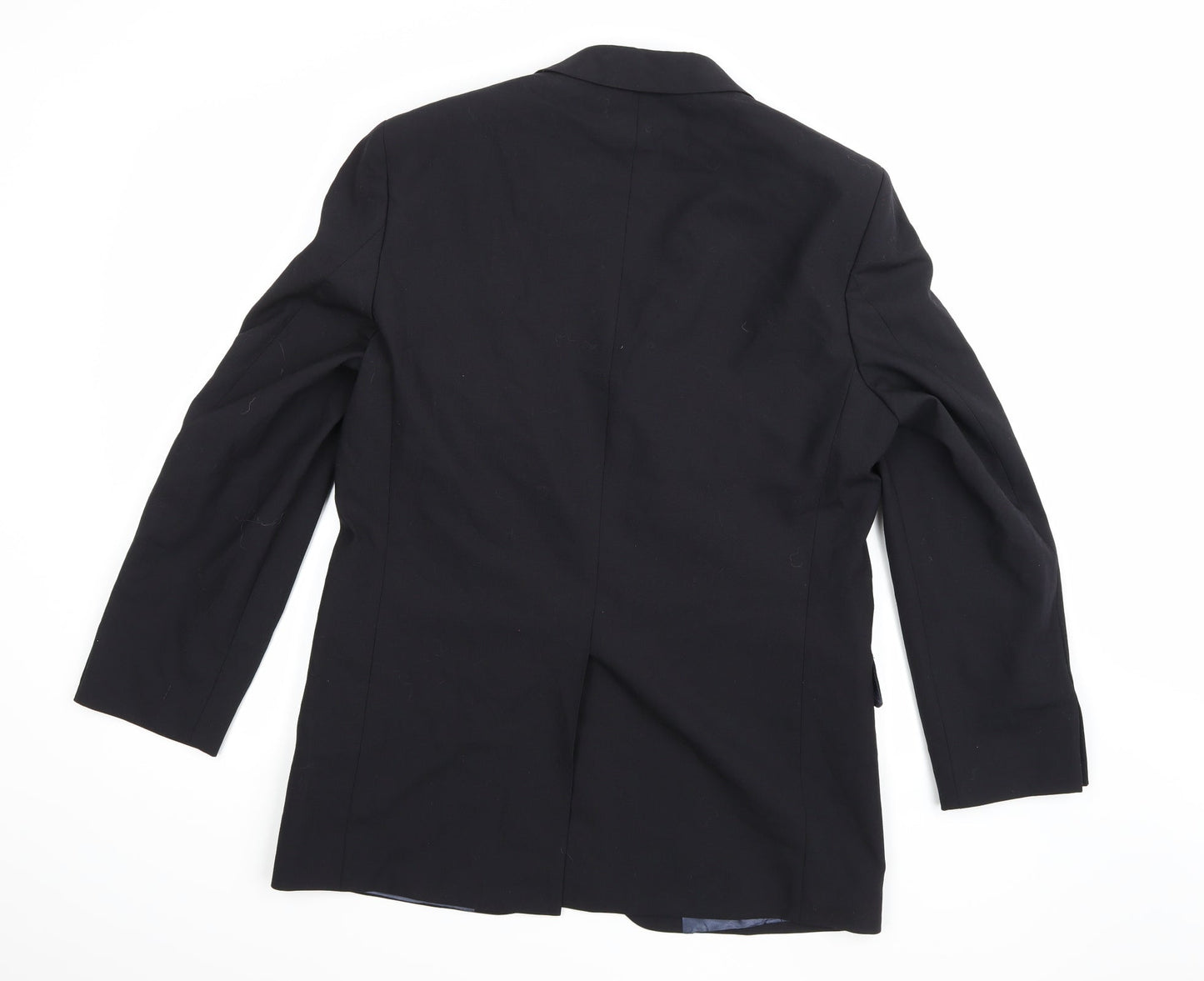 Preworn Mens Black  Rayon Jacket Suit Jacket Size 40