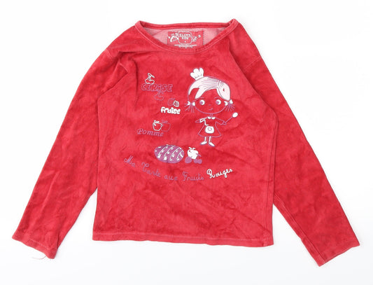 ELDYS Girls Red   Basic T-Shirt Size 6 Years