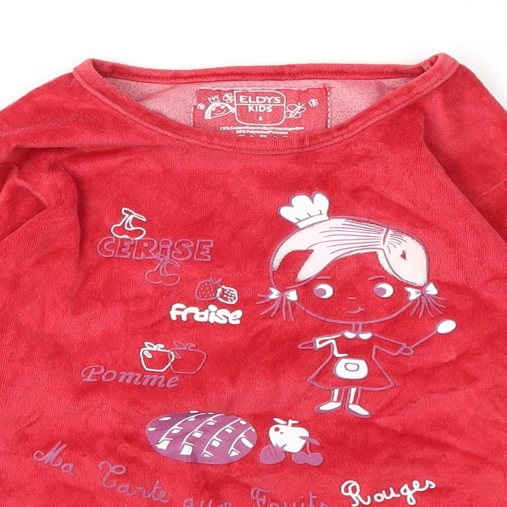 ELDYS Girls Red   Basic T-Shirt Size 6 Years