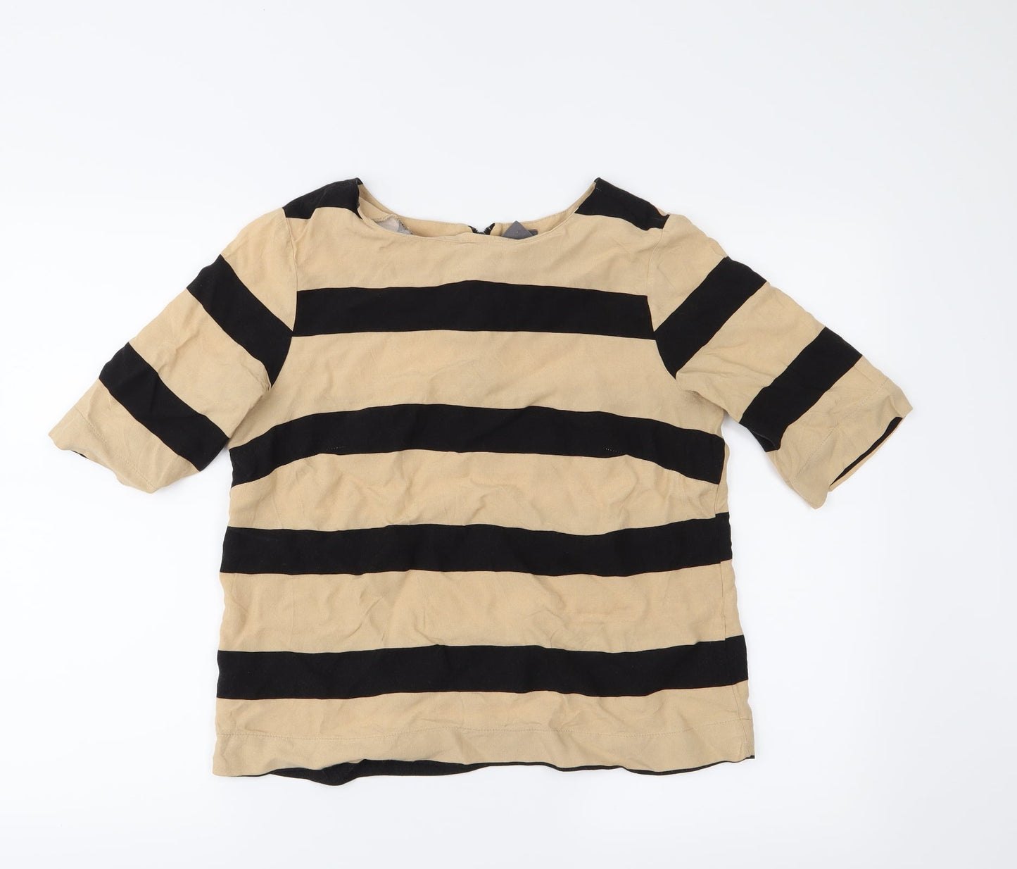 VERO MODA Womens Black Striped  Basic Blouse Size M