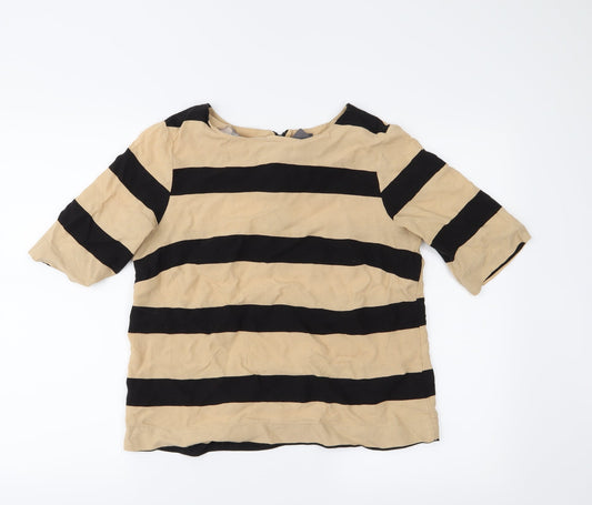 VERO MODA Womens Black Striped  Basic Blouse Size M