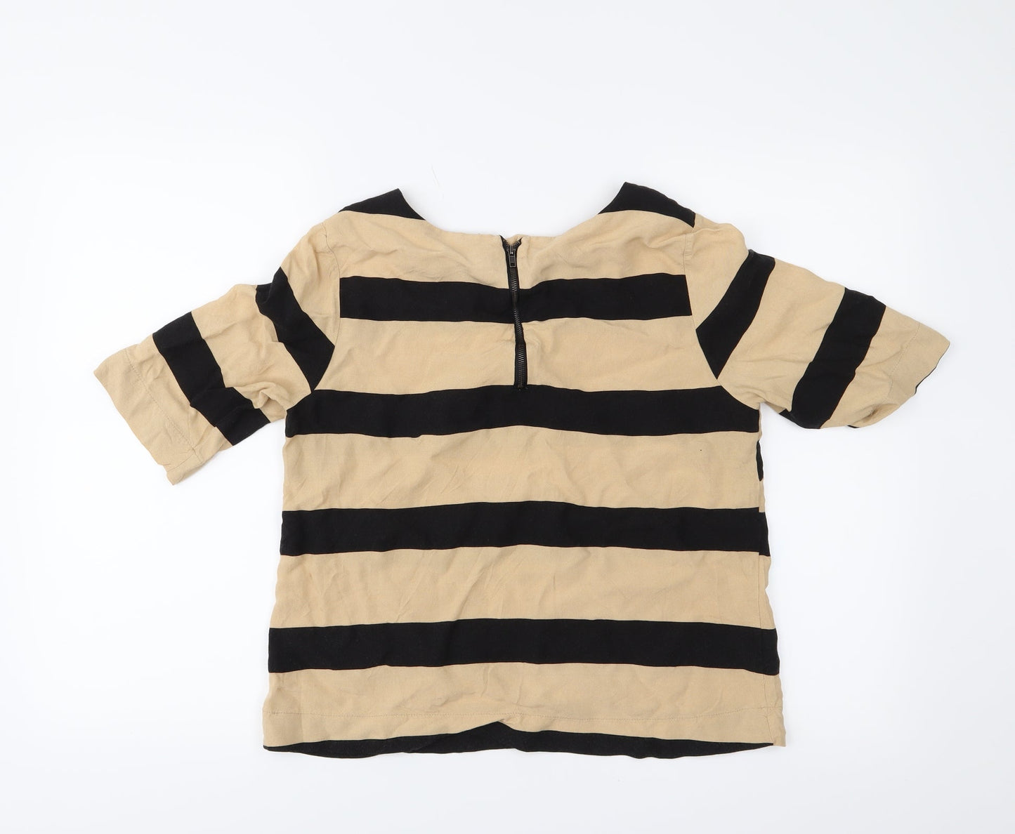 VERO MODA Womens Black Striped  Basic Blouse Size M