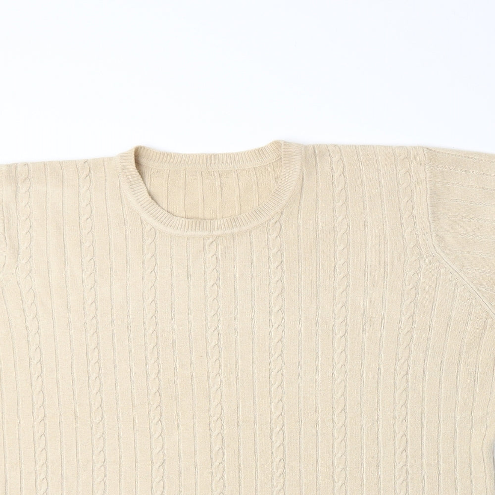 Preworn Womens Beige  Knit Pullover Jumper Size M