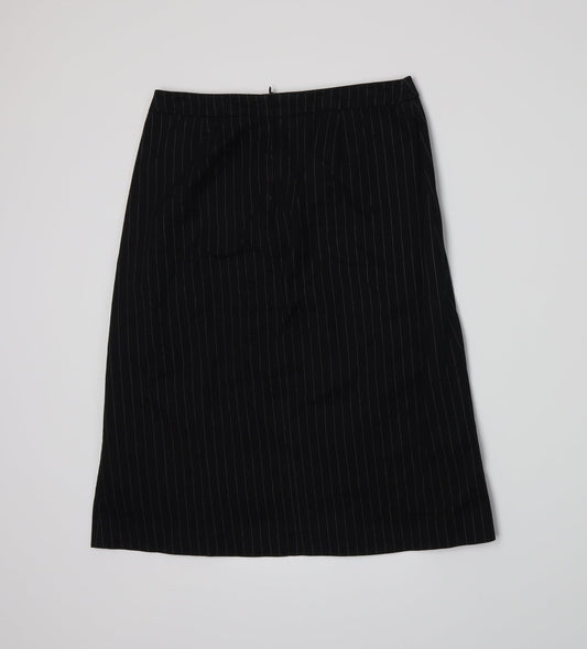 NAFNAF Womens Black Striped  A-Line Skirt Size 8