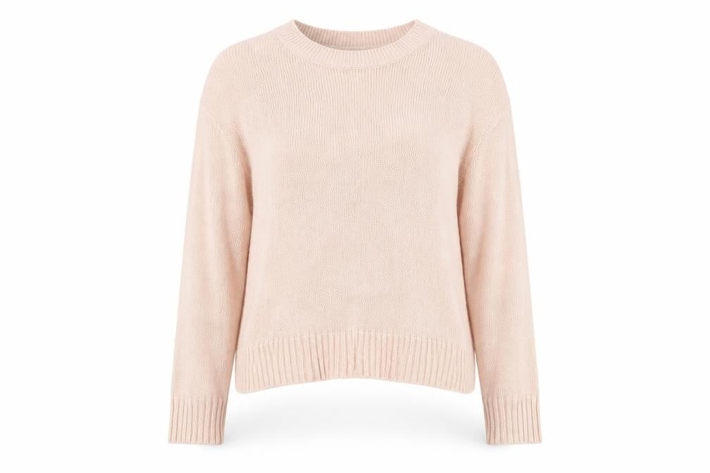 Front view of H&M women’s pink jumper, size M
