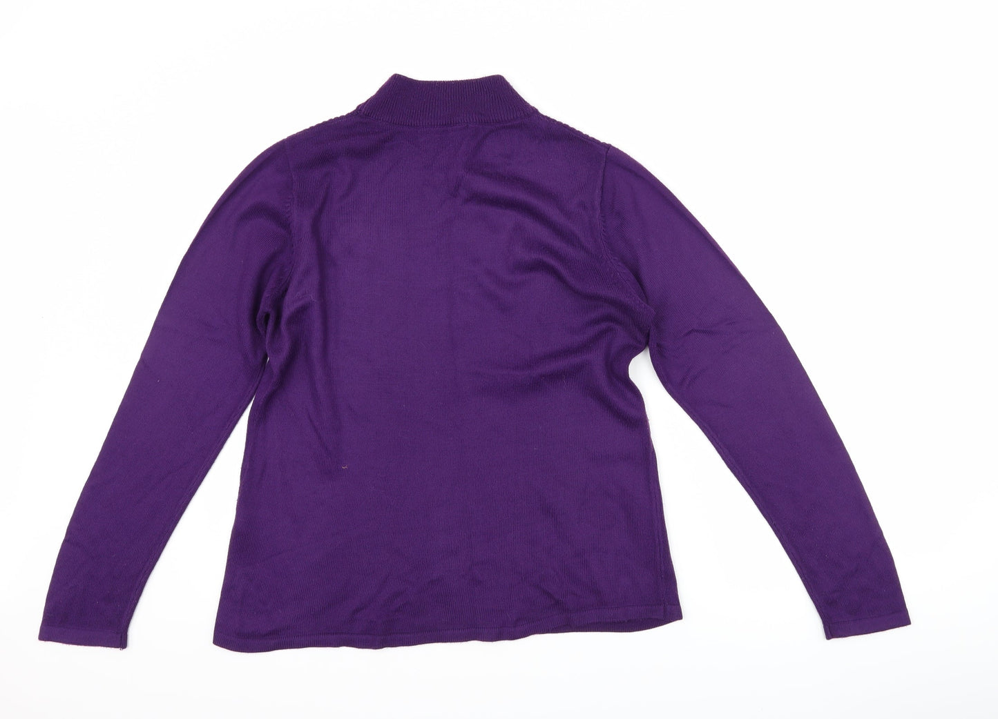bm Collection Womens Purple Floral  Pullover Jumper Size S