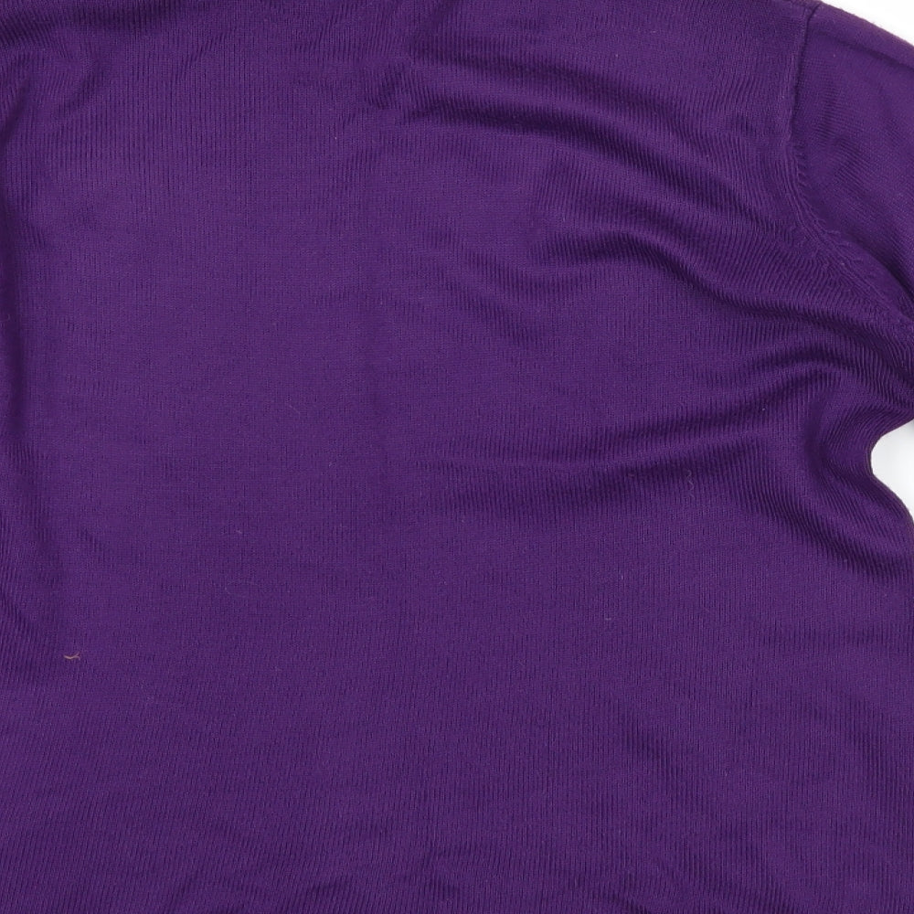 bm Collection Womens Purple Floral  Pullover Jumper Size S
