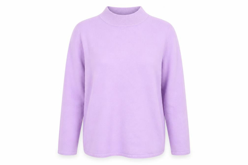 Front view of Bonmarché women’s purple jumper, size L