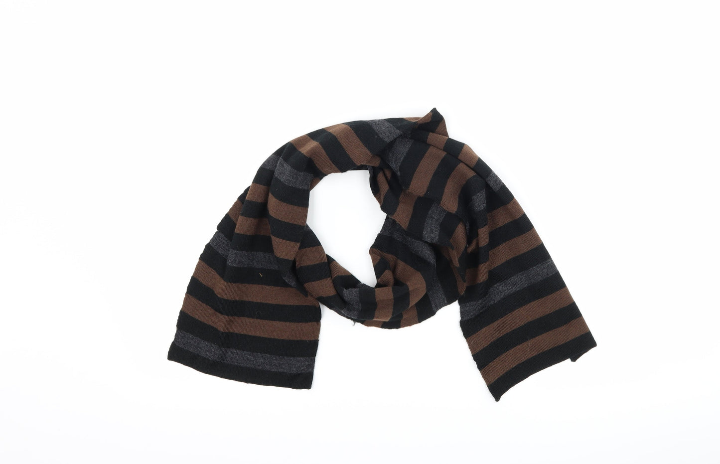 Preworn Mens Brown Striped  Scarf  One Size