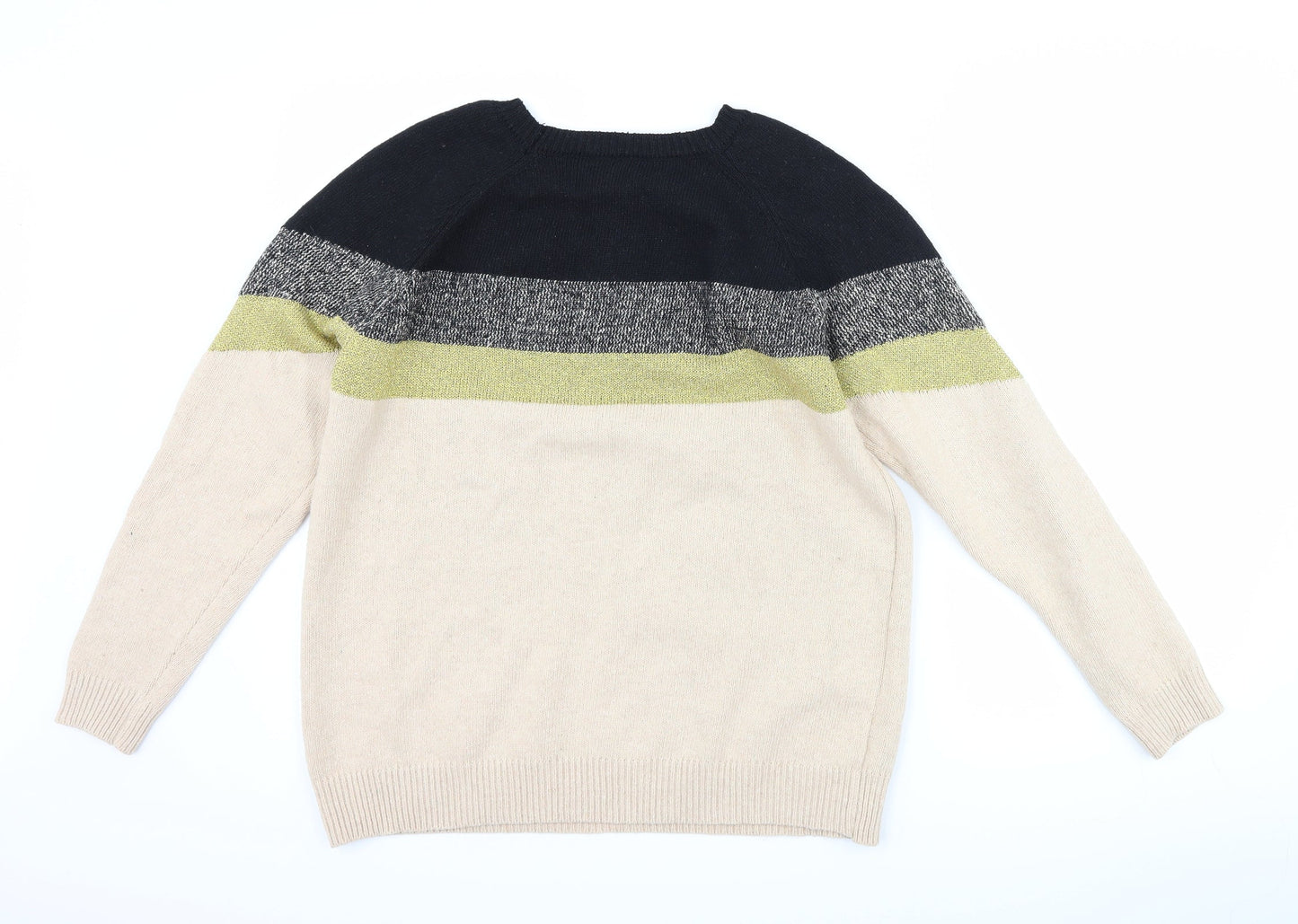 Preworn Womens Brown Striped  Pullover Jumper Size M