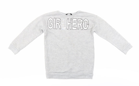 George Girls Grey   Pullover Sweatshirt Size 7-8 Years