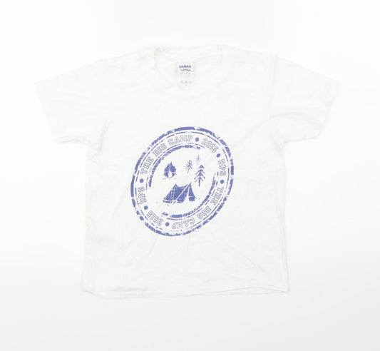 Gildan Boys White   Basic T-Shirt Size 7-8 Years