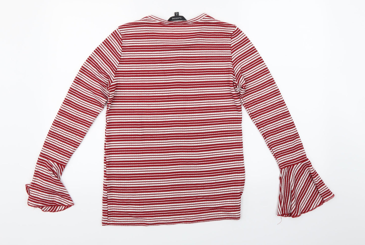 Glassons Womens Red Striped  Basic T-Shirt Size S