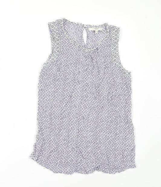 NEXT Womens Purple Geometric  Camisole Blouse Size 8