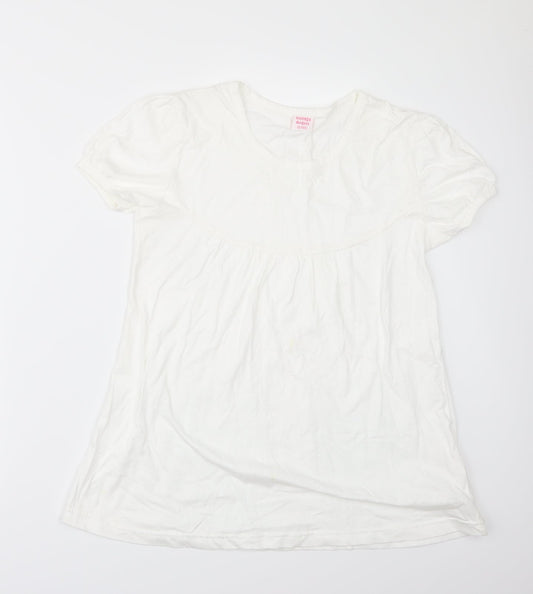 vintage angles Girls White   Basic T-Shirt Size 13 Years