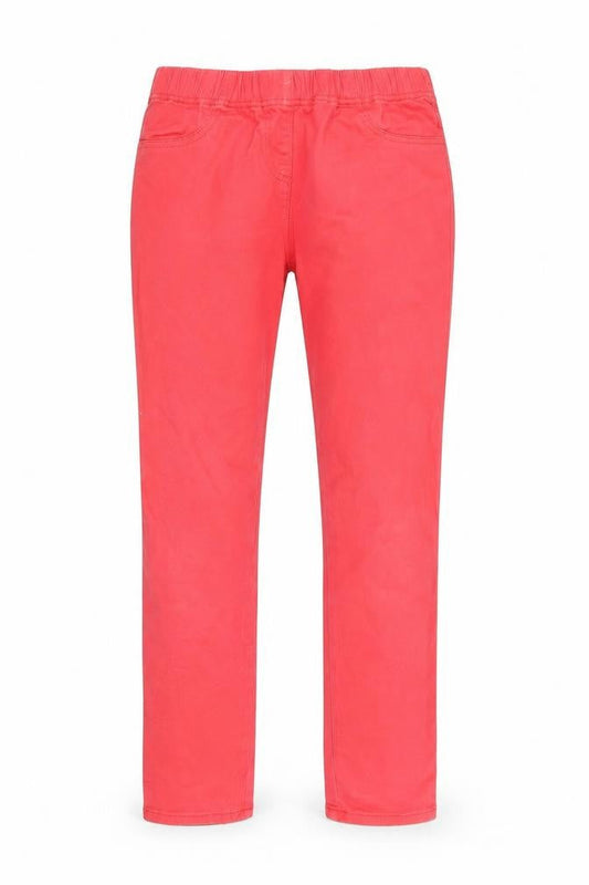 Front view of George women’s red denim jegging jeans, size UK 10, 27-inch leg - short leg