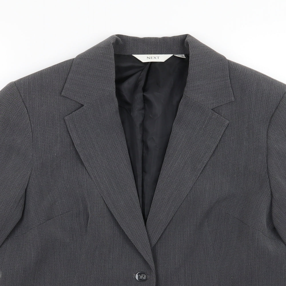 NEXT Womens Grey  Rayon Jacket Suit Jacket Size 14