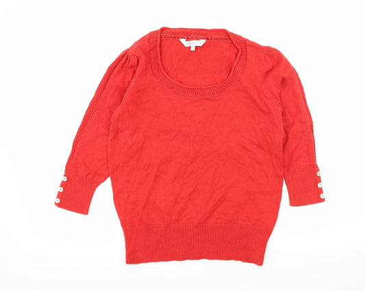 RJR.John Rocha Womens Red  Jersey Basic T-Shirt Size 12