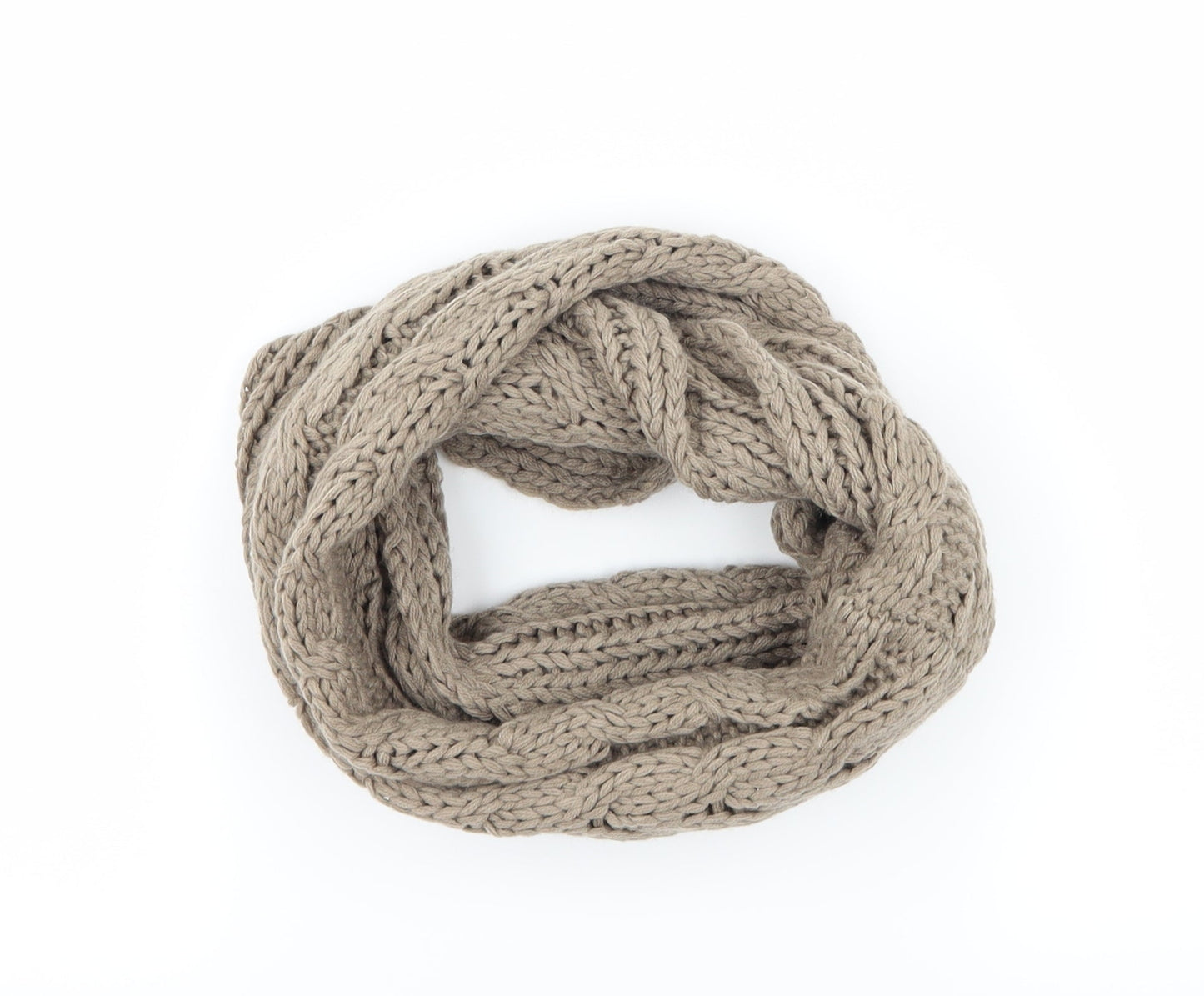 Preworn Womens Brown  Knit  Scarf   - Cable knit