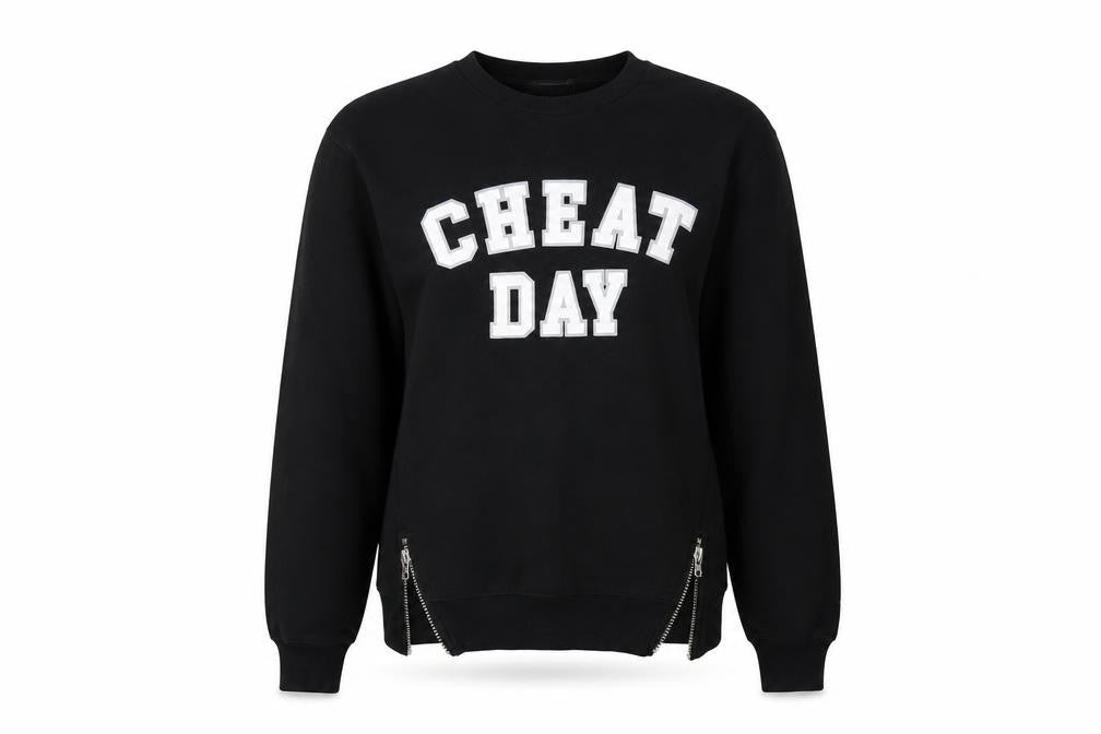 Front view of Primark women’s beige pullover sweatshirt, size UK 8, - cheat day