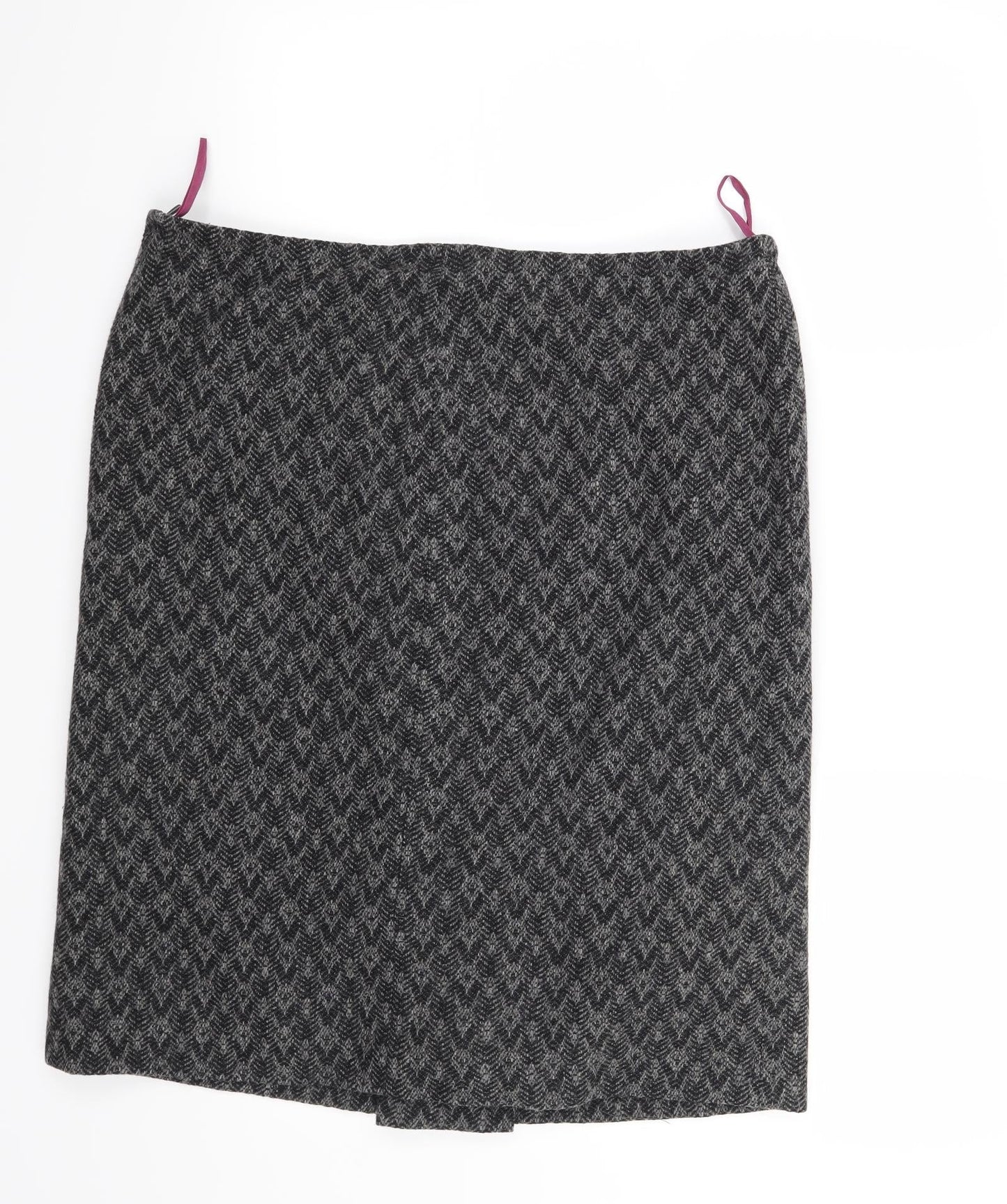 Preworn Womens Grey Geometric  A-Line Skirt