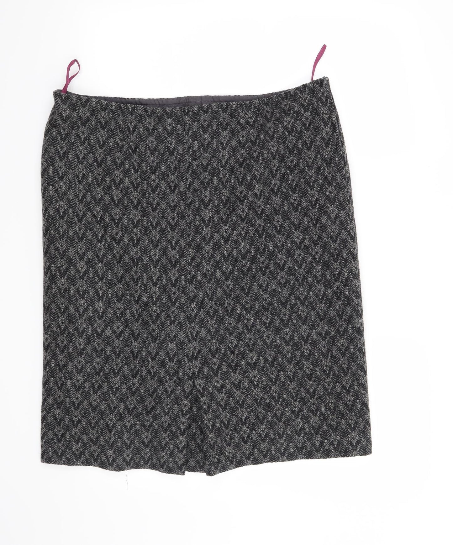 Preworn Womens Grey Geometric  A-Line Skirt