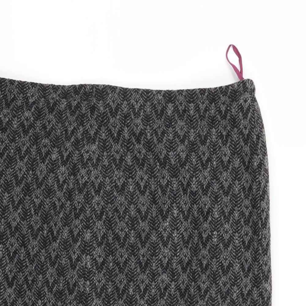 Preworn Womens Grey Geometric  A-Line Skirt