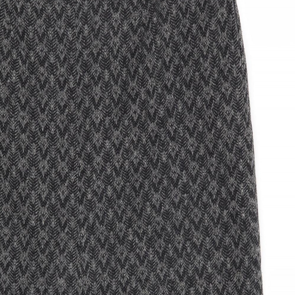 Preworn Womens Grey Geometric  A-Line Skirt